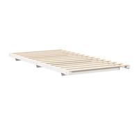 vidaXL Floor Bed Frame White 90 x 200 cm Solid pine wood, Wooden Bedframe, Solid Pine Bed, Minimalist Design, Low Profile, Japandi Style, Indoor Furniture, Scandinavian Aesthetic