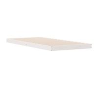 vidaXL Single Bed Frame in White | Solid Pine Wood | Compact 90 x 210 cm | Easy Assembly | Ideal Sleeping Furniture for One Person | Durable | Smooth Surface | Rectangular Mattress Base