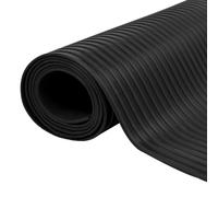 vidaXL Durable Rubber Floor Mat - Anti-Slip, Broad Ribbed, Black, Ideal for Domestic & Industrial Use, Easy-to-Clean - Size: 2 x 1m