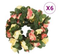 vidaXL Flower Garlands 6 pcs Spring Sunset Red 250 cm