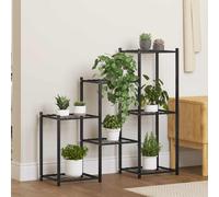 vidaXL Flower Stand 83x25x80 cm Black Iron Corner Plant Shelf Flower Rack