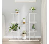 vidaXL Flower Stand 94.5x25x89 cm White Iron UK HOT
