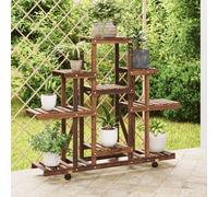vidaXL Flower Stand with Wheels 110x25x101 cm Solid Wood Fir