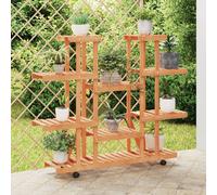 vidaXL Flower Stand with Wheels 110x25x115 cm Solid Wood Fir