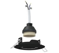 vidaXL Flush Mount Ceiling Lights Set - 12 Round Black Matte Plastic/Metal Fixtures for Living Room/Bedroom/Office - Easy Installation, Energy Efficient - 5 x 9 x 2.8 cm Each