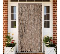 vidaXL Fly Curtain Beige and Dark Brown 100x200 cm Chenille