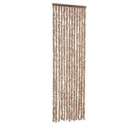 vidaXL Fly Curtain, Fly Screen for Window Living Room Doorways, Door Curtain for Decorations, Fly Blind, Beige and Dark Brown 56x185 cm Chenille