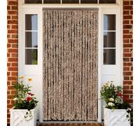 vidaXL Fly Curtain, Fly Screen for Window Living Room Doorways, Door Curtain for Decorations, Fly Blind, Beige and Dark Brown 90x220 cm Chenille