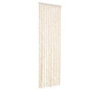 vidaXL Fly Curtain Beige and White 56x200 cm Chenille