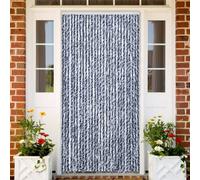 vidaXL Fly Curtain Blue and White 100x230 cm Chenille