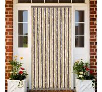 vidaXL Fly Curtain Dark Brown and Beige 90x220 cm Chenille