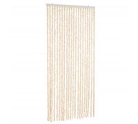 vidaXL Chenille Fly Curtain 100x220 cm - Insect Barrier for Homes & Caravans in Beige/White, Easy to Clean, Adds Privacy