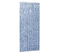 vidaXL Fly Curtain Blue and White 100x200 cm Chenille