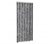 vidaXL Fly Curtain Door Curtain Fly Screen Grey and Black 100x220 cm Chenille