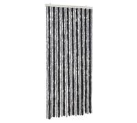 vidaXL Fly Curtain Door Curtain Fly Screen Grey and Black 56x185 cm Chenille