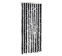 vidaXL Fly Curtain Door Curtain Fly Screen Grey and Black 90x200 cm Chenille