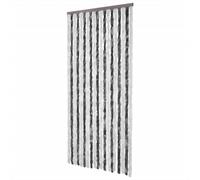 vidaXL Chenille Fly Curtain Door Blind – Privacy & Insulation, Easy Clean – Grey-White 100x200 cm