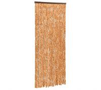 vidaXL Fly Curtain Ochre and White 100x230 cm Chenille