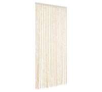 vidaXL Fly Curtain Door Screen - 56x200 cm Beige/White Chenille, Insect, Mosquito Protection, Washable and Easy Install
