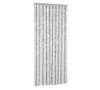 vidaXL Fly Curtain Screen Chenille - 56x185 cm Light Grey/White - Insect Barrier, Soft Strands, Easy Clean, for Homes/Caravans