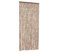 vidaXL Fly Curtain, Fly Screen for Window Living Room Doorways, Door Curtain for Decorations, Fly Blind, Beige and Dark Brown 56x200 cm Chenille