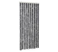 vidaXL Fly Curtain Door Curtain Fly Screen Grey and Black 90x200 cm Chenille