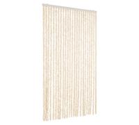 vidaXL Fly Curtain, Fly Screen for Window Living Room Doorways, Door Curtain for Decorations, Fly Blind, Beige and White 100x220 cm Chenille