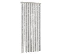 vidaXL Fly Curtain, Insect Blind with Hook, Door Curtain, Adjustable Length and Width, Light Grey and White, 90 x 220 cm Chenille