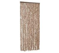 vidaXL Fly Curtain, Fly Screen for Window Living Room Doorways, Door Curtain for Decorations, Fly Blind, Beige and Dark Brown 90x220 cm Chenille
