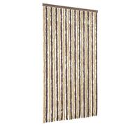 vidaXL Fly Curtain, Fly Screen for Window Living Room Doorways, Door Curtain for Decorations, Fly Blind, Dark Brown and Beige 100x230 cm Chenille