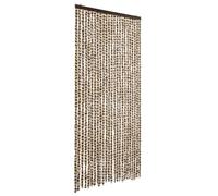 vidaXL Fly Curtain Door Curtain Fly Screen Beige and Brown 100x200 cm Chenille