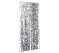 vidaXL Chenille Fly Curtain Screen - Insect/Mosquito Barrier, Easy Clean, Privacy & Insulation, Grey/Black/White, 90x200cm