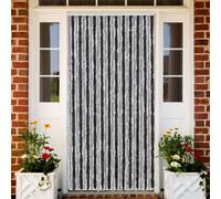 vidaXL Fly Curtain Door Curtain Fly Screen Grey and Black 100x200 cm Chenille