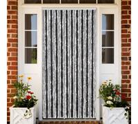 vidaXL Fly Curtain Door Curtain Fly Screen Grey and Black 90x220 cm Chenille