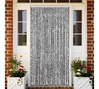 vidaXL Fly Curtain Grey and Black and White 100x200 cm Chenille