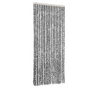 vidaXL Fly Curtain Grey and Black and White 56x200 cm Chenille