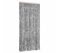 vidaXL Fly Curtain Grey and Black and White 90x200 cm Chenille