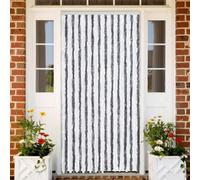 vidaXL Fly Curtain Door Curtain Fly Screen Grey and White 100x230 cm Chenille