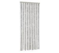 vidaXL Fly Curtain, Insect Blind with Hook, Door Curtain, Adjustable Length and Width, Light Grey and White, 90 x 220 cm Chenille