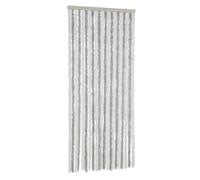 vidaXL Fly Curtain, Insect Blind with Hook, Door Curtain, Adjustable Length and Width, Light Grey and White, 90 x 200 cm Chenille