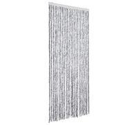 vidaXL Fly Curtain, Insect Blind with Hook, Door Curtain, Adjustable Length and Width, White and Grey, 100 x 230 cm Chenille