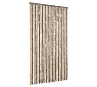 vidaXL Fly Curtain, Insect Protection for Home, Mobile Home, Caravan, Door Curtain with Hooks, Thread Curtain, Insect Curtain, Dark Brown Beige Chenille