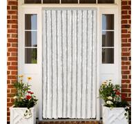 vidaXL Fly Curtain, Insect Blind with Hook, Door Curtain, Adjustable Length and Width, Light Grey and White, 90 x 200 cm Chenille