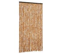 vidaXL Fly Curtain Door Curtain Fly Screen Ochre and White 100x230 cm Chenille