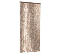 vidaXL Fly Curtain Screen - Beige/Dark Brown Chenille Insect Blind, Soft Flexible Strands, 56x185 cm for Home & Caravan Entryways