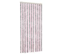 vidaXL Fly Curtain Silver Grey and Pink 90x220 cm Chenille