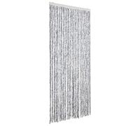 vidaXL Fly Curtain Door Curtain Fly Screen White and Grey 100x200 cm Chenille