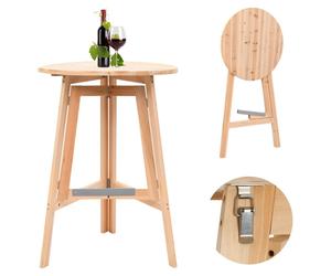 vidaXL Foldable Bar Table 78cm Fir Wood Side End Coffee Dining Breakfast Stand