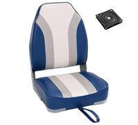 vidaXL Foldable Boat Chair, High Backrest Canoe Seat for Fishing Sailing, Folding Boat Seat with Universal Swivel, Kayak Seat