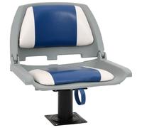 vidaXL Foldable Boat Seat Set 2 Piece Canoe Seat Kayak Seat Blue and White